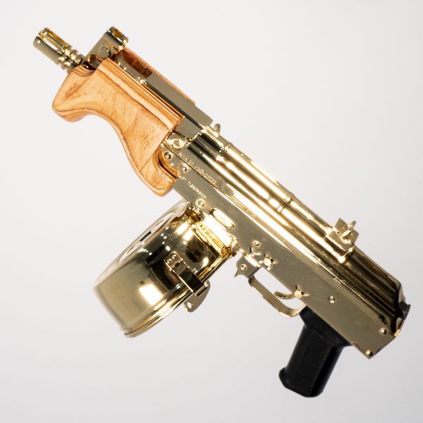 24K Gold Plated Micro Draco AK47 7.62x39mm w/ 75rd Drum Mag - GUNTICKETS [200 SPOT] - Image 3