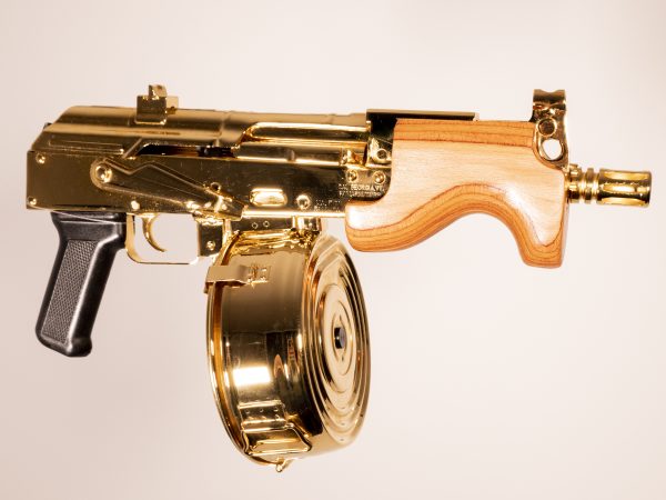 24K Gold Plated Micro Draco AK47 7.62x39mm w/ 75rd Drum Mag - GUNTICKETS [200 SPOT] - Image 6