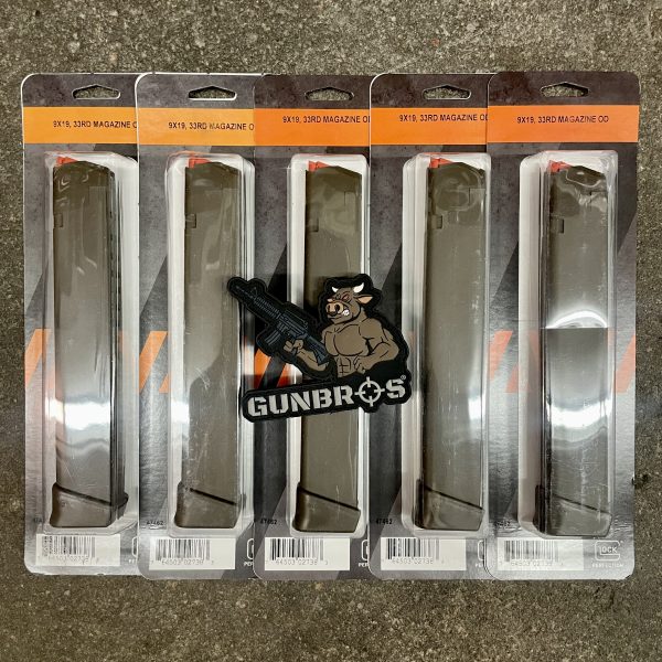 5 Pack Glock OEM 33rd 9mm Magazines ODG - GUNTICKETS [10 SPOT]